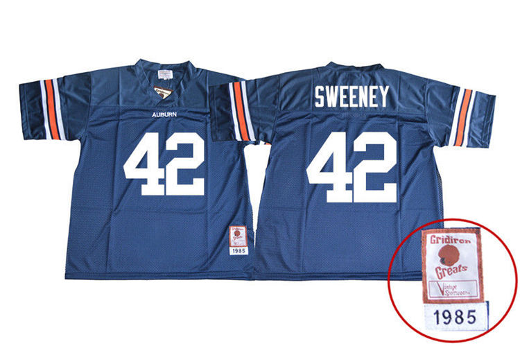 1985 Throwback Youth #42 Keenan Sweeney Auburn Tigers College Football Jerseys Sale-Navy - Click Image to Close